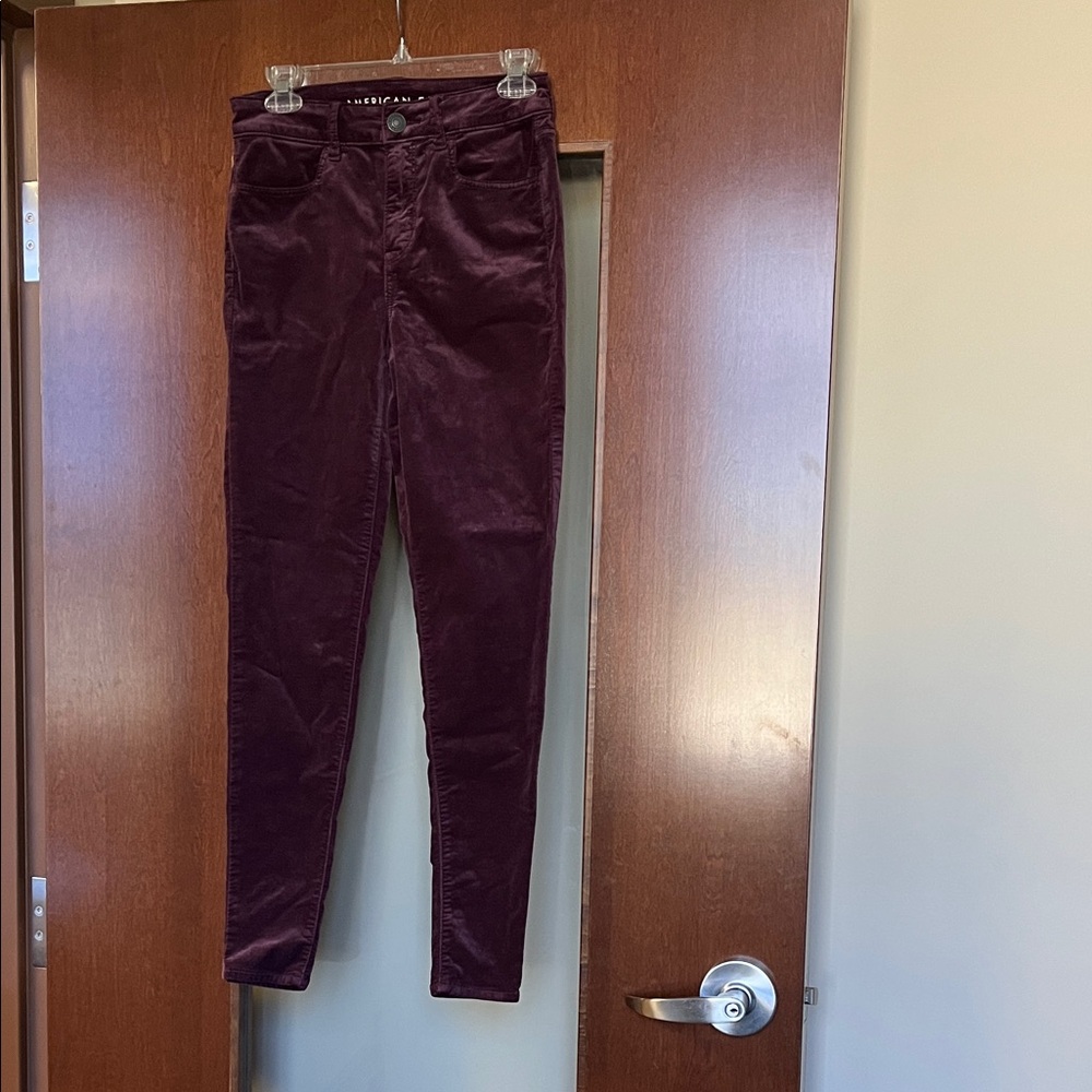 American Eagle Outfitters Plum Super Stretch Pants